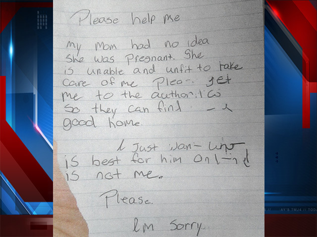 Nota publicada por la policía del aeropuerto de Tucson