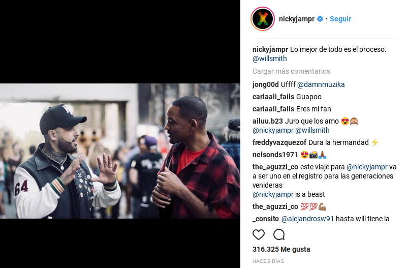 Captura de pantalla Instagram Oficial Nicky Jam