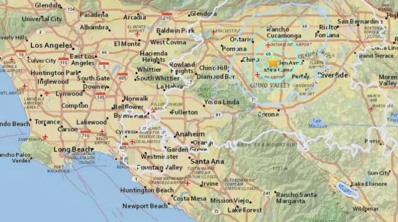 El epicentro está marcado con una estrella