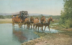 Calesa transportando turistas desde Tía Juana a Tijuana. Circa, 1905. Colección Archivo Histórico de Tijuana-IMAC.