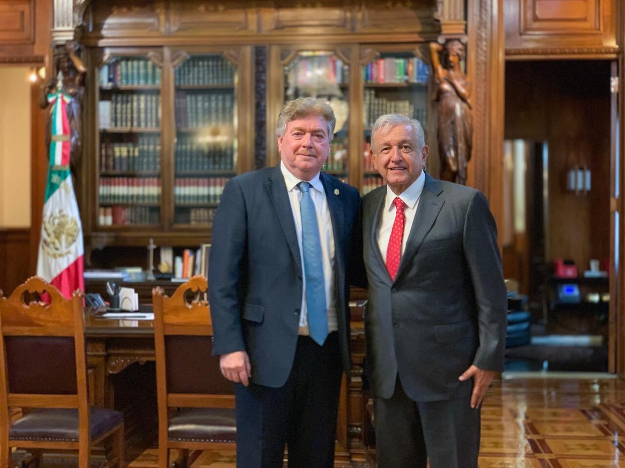 Reunión del gobernador Vega con el presidente López Obrador el 8 de julio de 2019