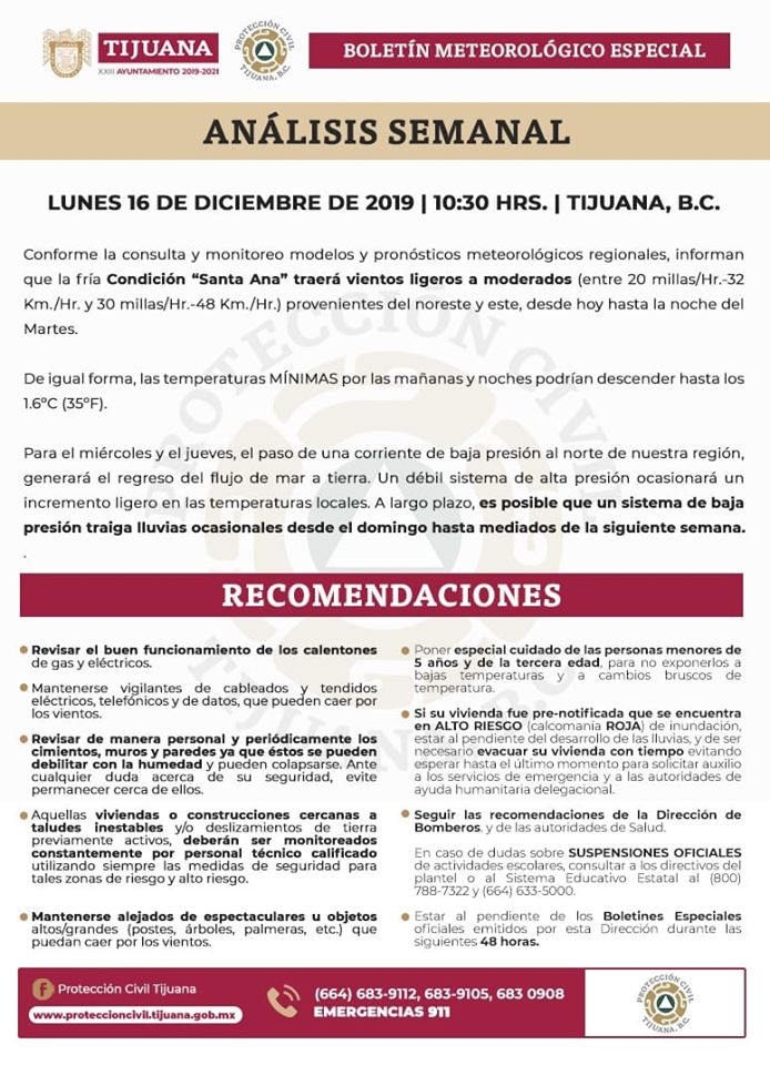 Facebook Protección Civil de Tijuana