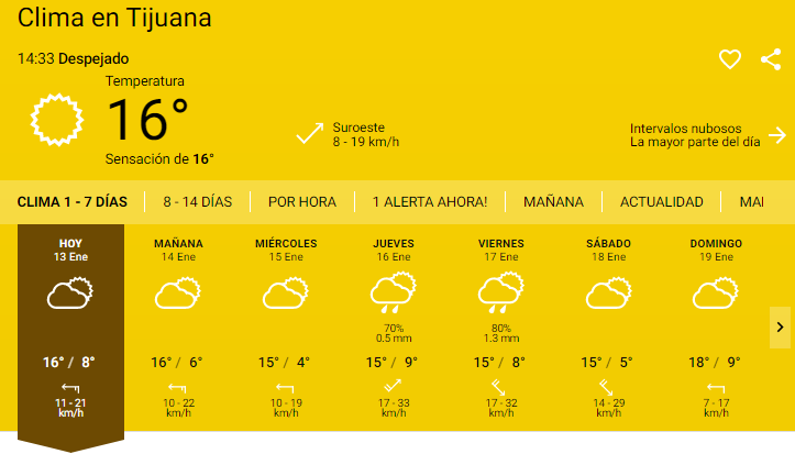 Captura de pantalla Meteored