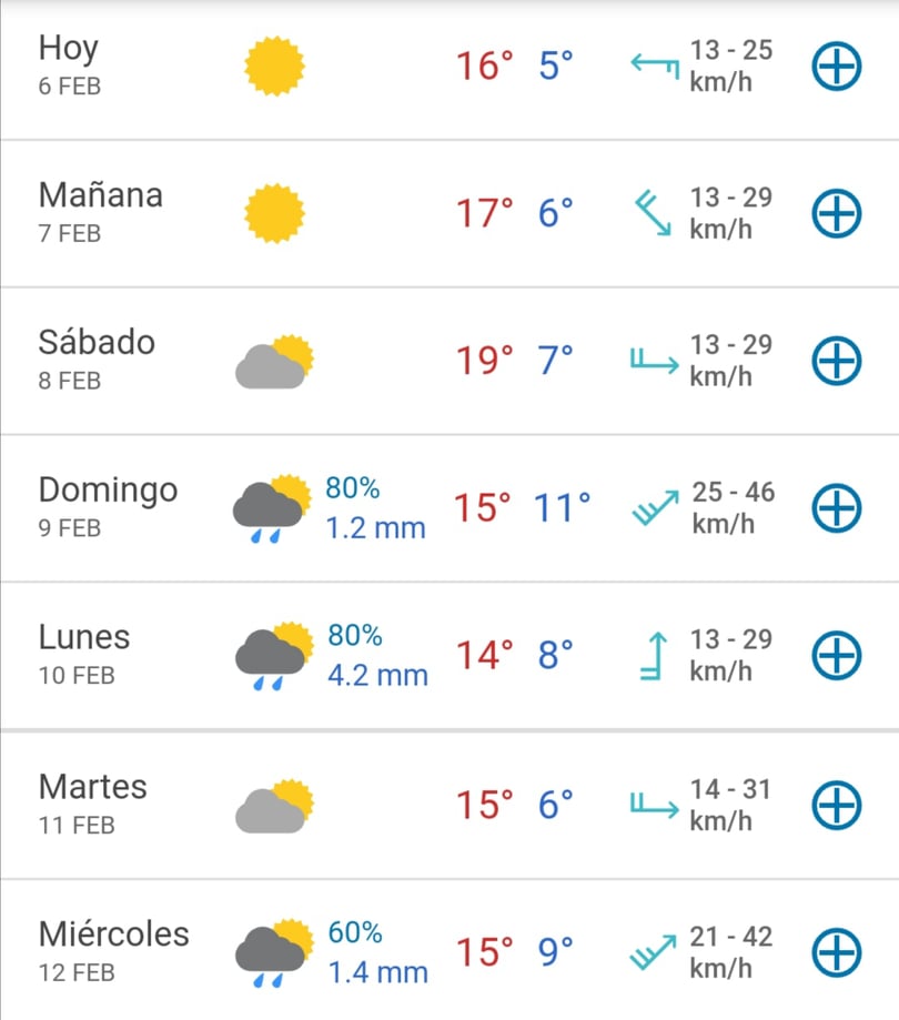 Captura de pantalla Meteored