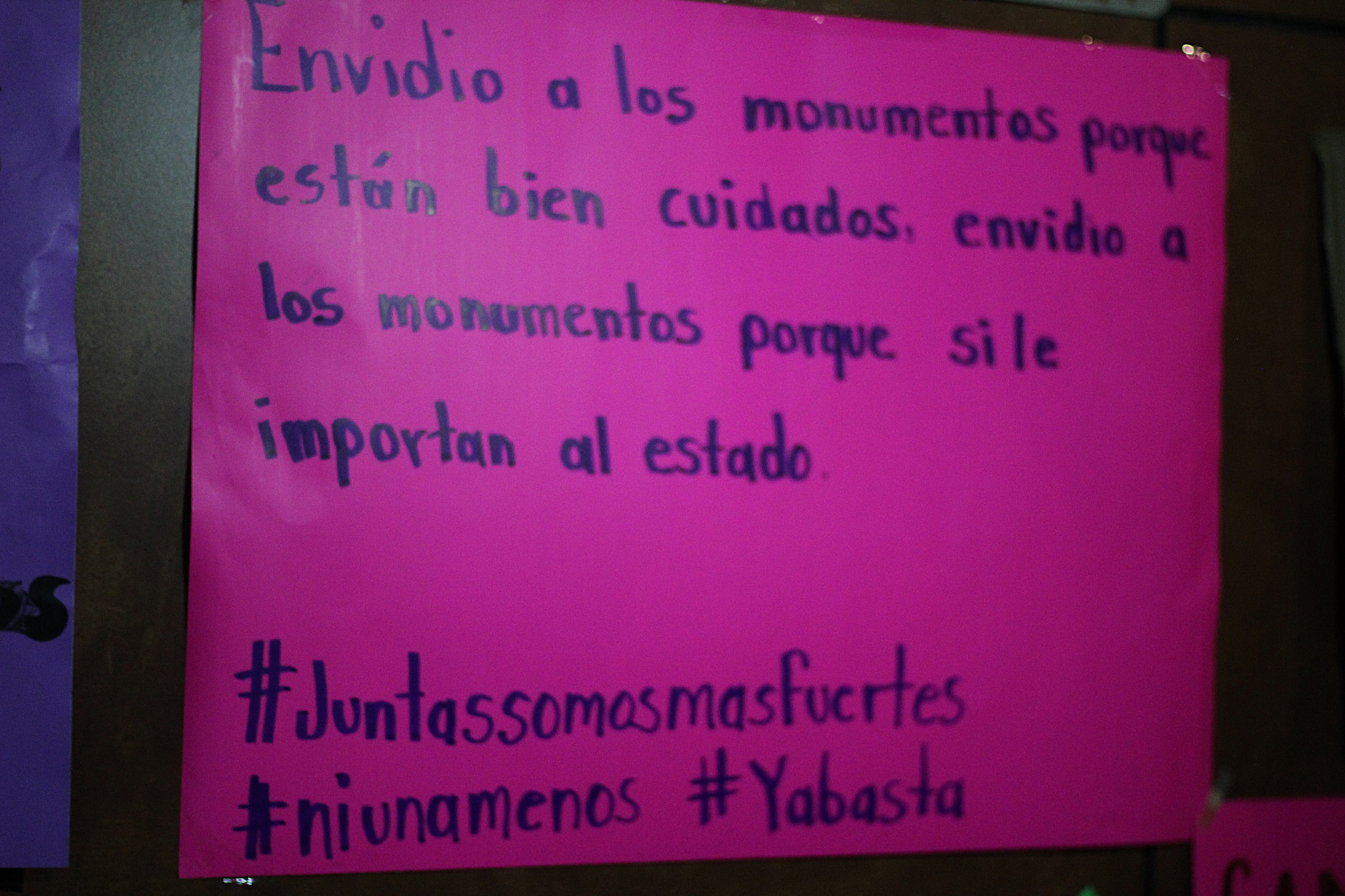Pancarta de la marcha y manifestación realizada el pasado 15 de febrero en Tijuana