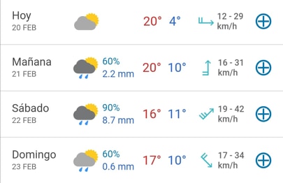 Captura de pantalla Meteored