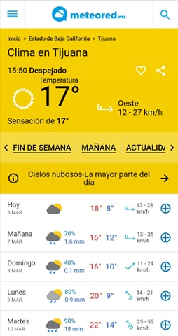 Captura de pantalla Meteored