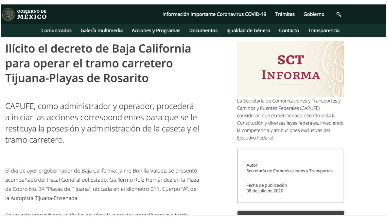Gobierno de México (Comunicado)