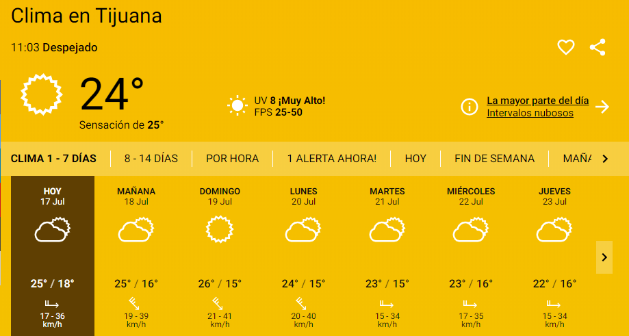 Captura de pantalla Meteored