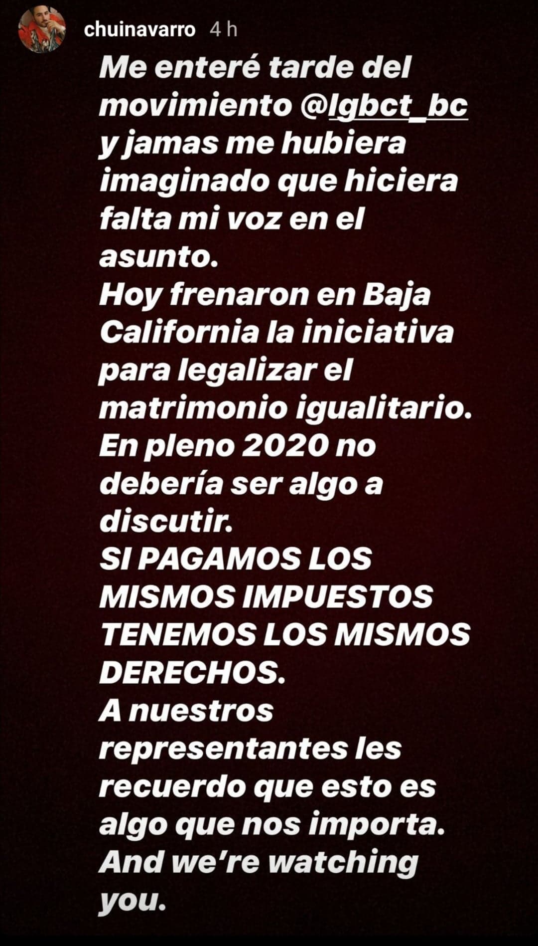 Captura de pantalla Instagram