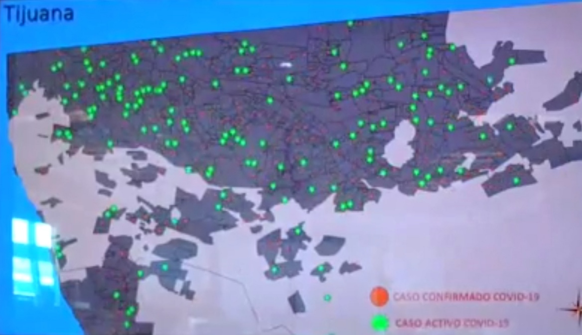 Casos activos en Tijuana/Captura de pantalla