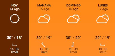 Captura de pantalla de Meteored