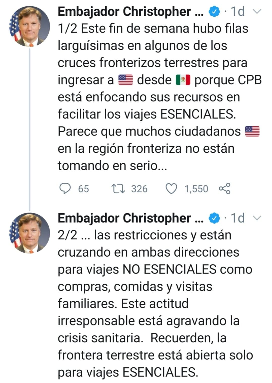 Captura de pantalla Twitter