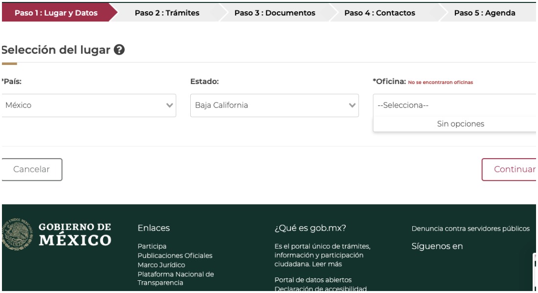 Captura de Pantalla Portal de Citas