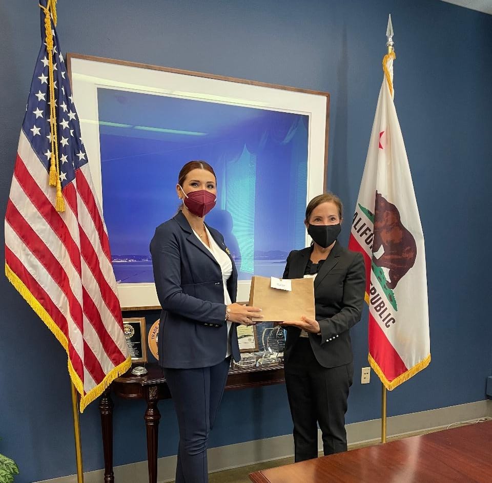 Elected Governor Marina del Pilar Ávila Olmeda at the California Assembly with Congresswomen Daylin Garcia Ruvalcaba, Rocío Adame and California Women Legislators