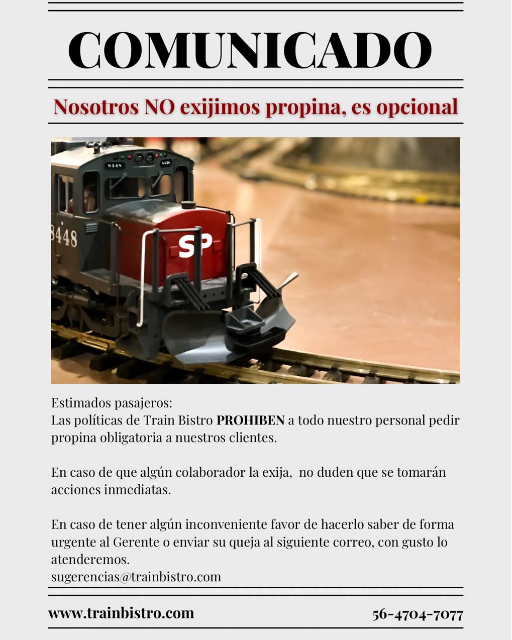 Vía Facebook: Train Bistro