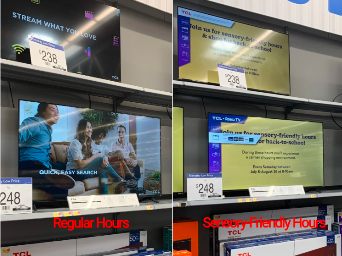 Comparación de pantallas durante horario regular y