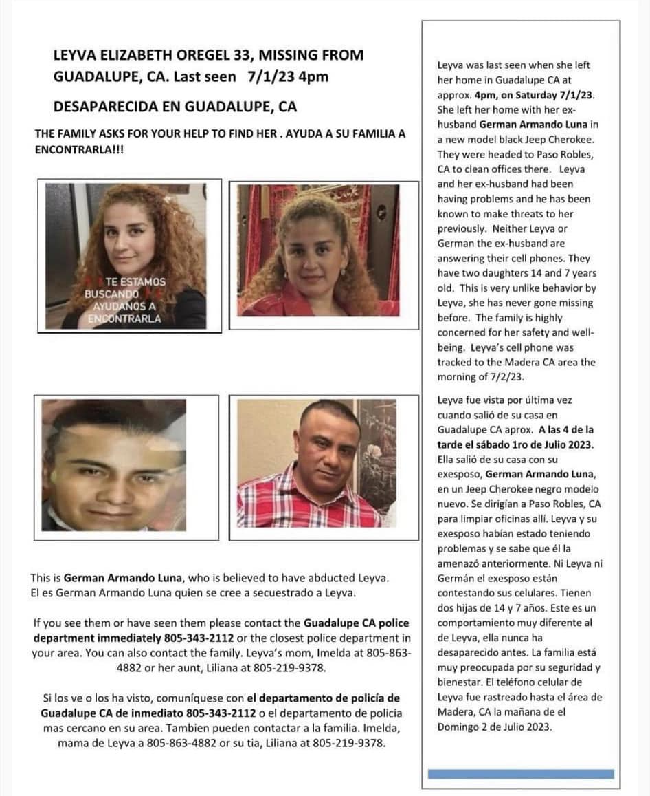 Leyva ya había sido reportada como desaparecida días antes de su asesinato.