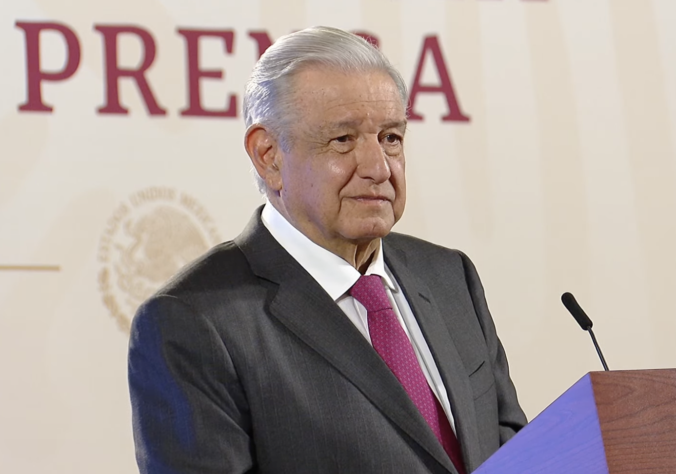 Andrés Manuel López Obrador en su conferencia matutina.