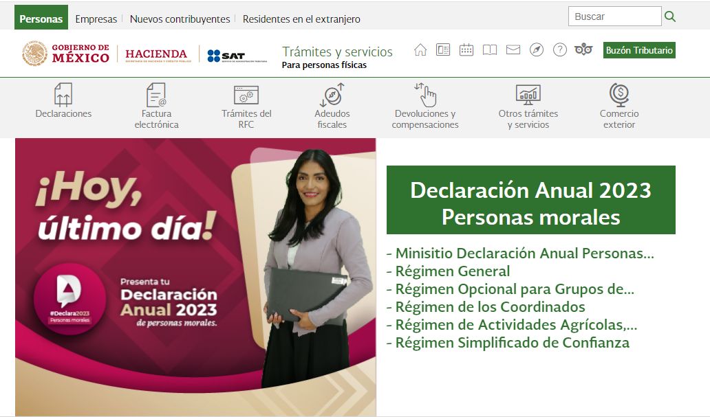 (Sitio web: sat.gob.mx/home)