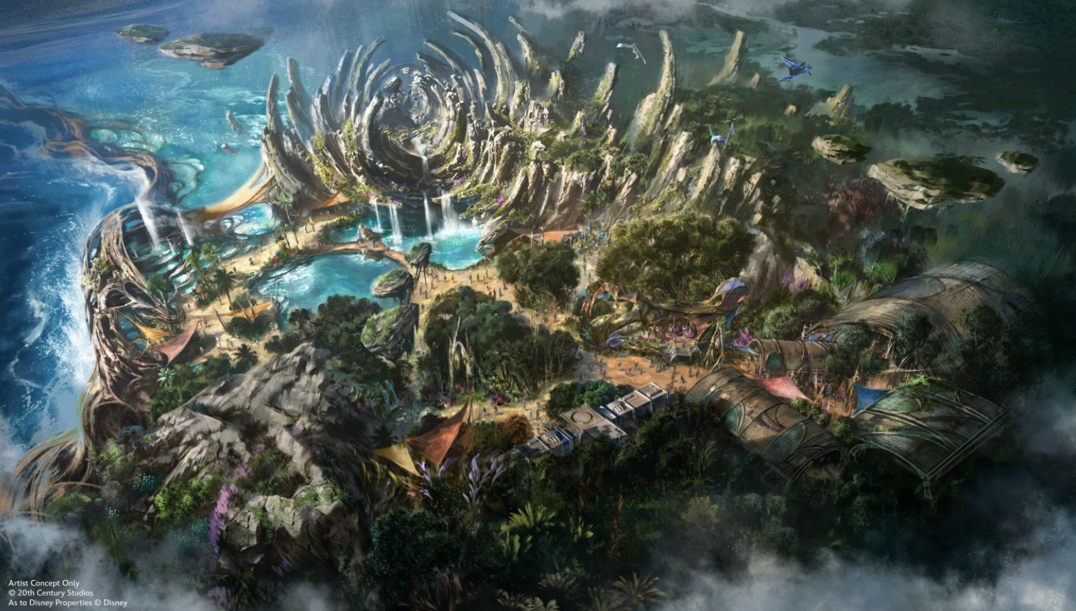 Arte conceptual de la experiencia Avatar que llegará a Disney California Adventure. (Cortesía de Disney)