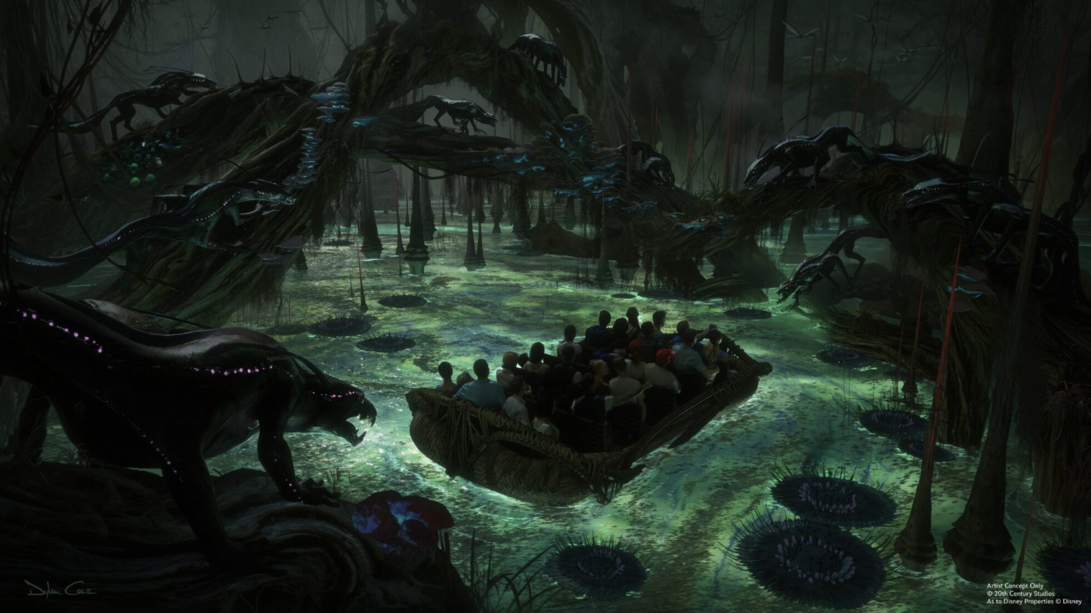Arte conceptual de la experiencia Avatar que llegará a Disney California Adventure. (Cortesía de Disney)