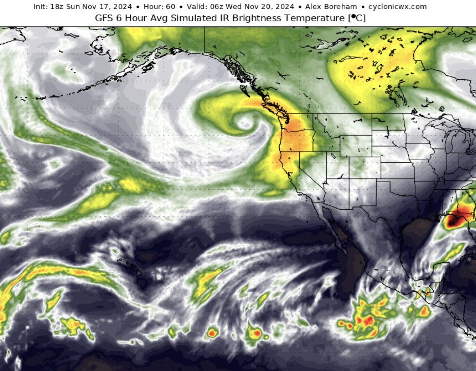 Fotografía: @RyanMaue (X)/ NWS Weather Prediction Center